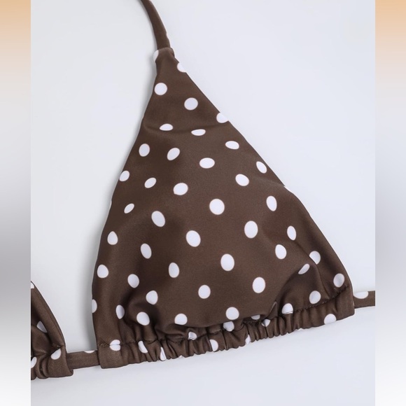 ZAFUL Brown White Polka Dot Bikini Swimsuit NWT - Picture 2 of 7